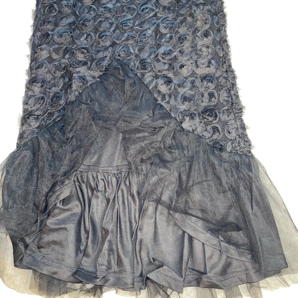 Lulu's Fabulous Charm Black Sleeveless Rosette Trumpet Hem Midi Dress - Picture 9 of 9